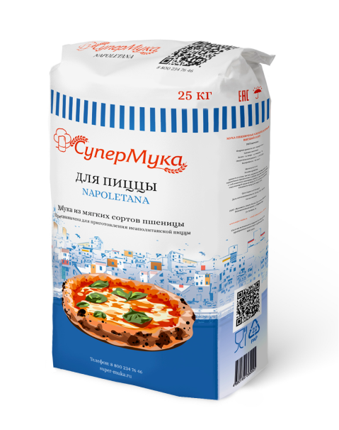 Мука пшеничная хлебопекарная 1 сорт (для пиццы NAPOLETANA), меш. 25 кг ...