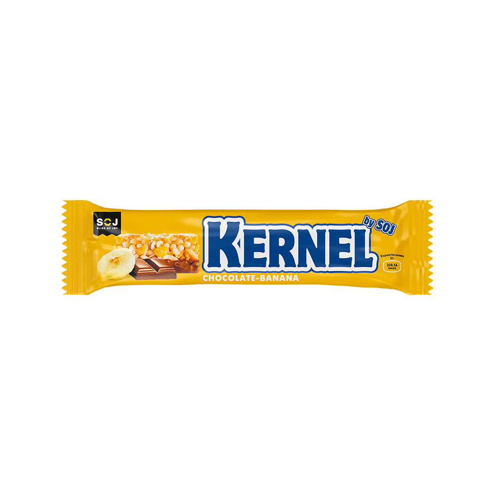 Злаковый батончик "KERNEL" с бананом в молочном шоколаде 50г SOJ за 1 ...